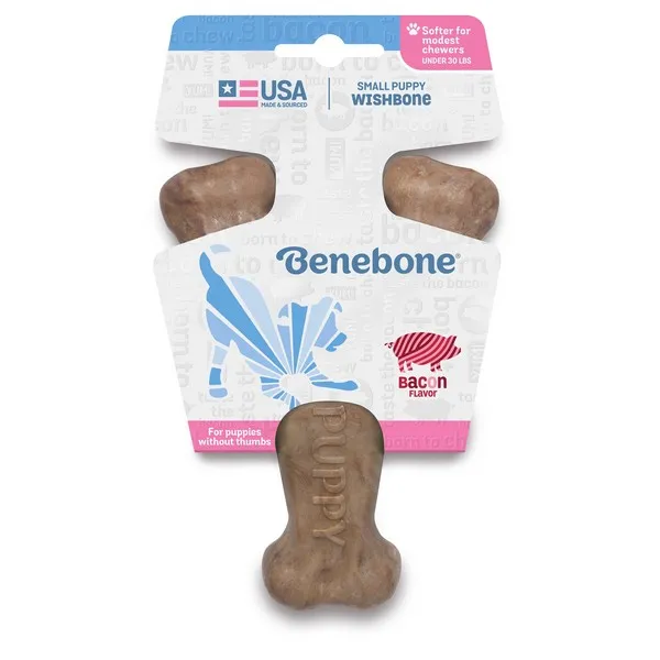 1ea Benebone Puppy Small Bacon Wishbone - Treats